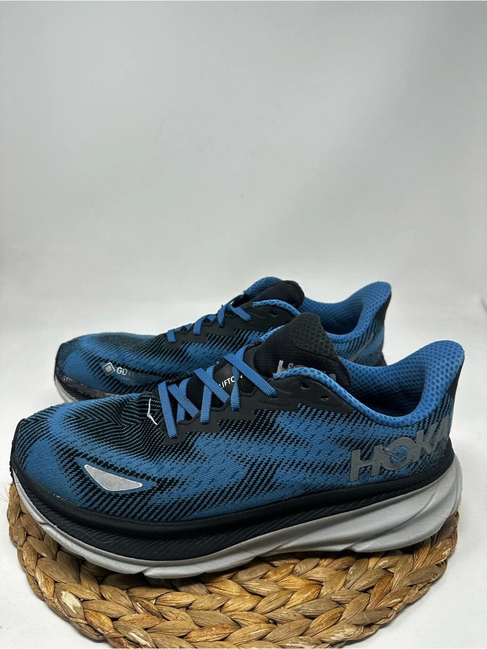 HOKA ONE Clifton 9 GTX Running Shoes Black Foggy Night Size 11 Men's